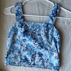 Abercrombie & Fitch Blue Floral Tank Top